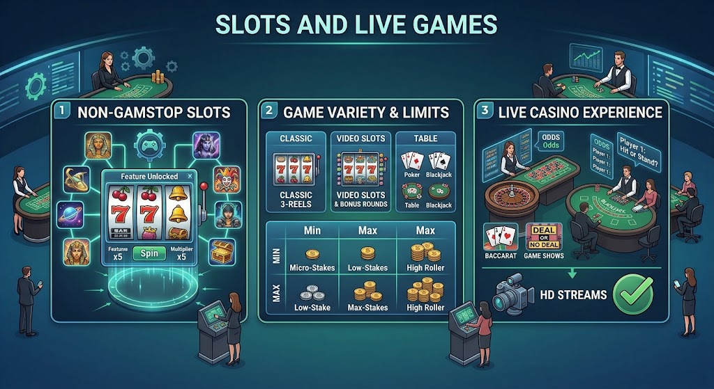 Slots and Live Games at Non GamStop Casinos